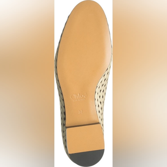 Chloe Logo Hardware Loafer White Cream Pink Corvette Perforated Leather 38EU - Picture 6 of 14